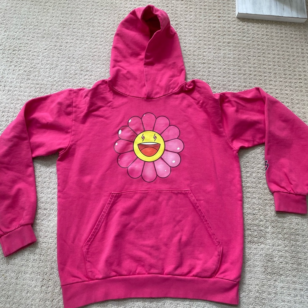 J Balvin x Takashi Murakami Flower size Large Pink men’s hoodie